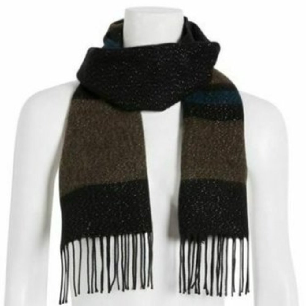 Steve Madden Lurex Striped Muffler Scarf